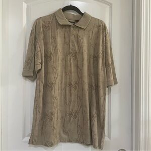 PING golf‎ collection shirt tan color with bamboo shoots cotton mens size L polo